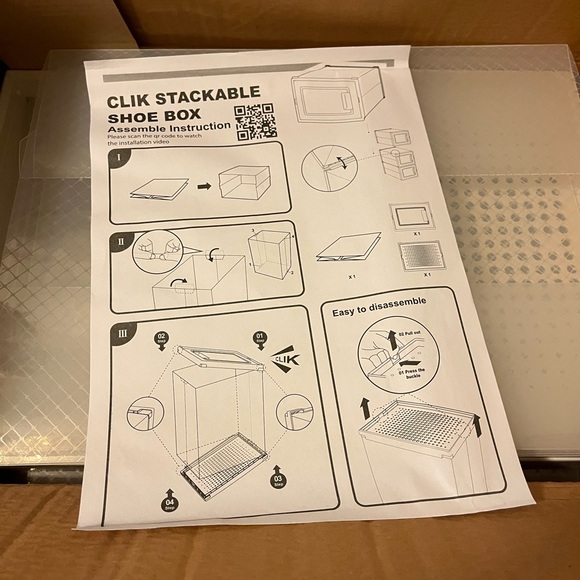 New in box Clik Stackable Shoe Storage Box Set Of 3 - Picture 3 of 3